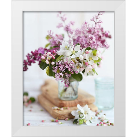 Happiness in a Vase White Modern Wood Framed Art Print by Gardner, Sarah
