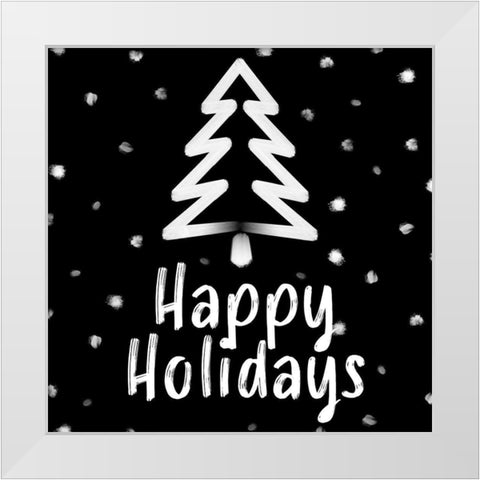 Holiday Brush Strokes I White Modern Wood Framed Art Print by SD Graphics Studio
