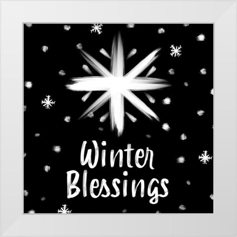 Holiday Brush Strokes I White Modern Wood Framed Art Print by SD Graphics Studio