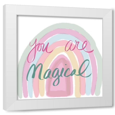Magical Rainbow White Modern Wood Framed Art Print by Navas, Emily