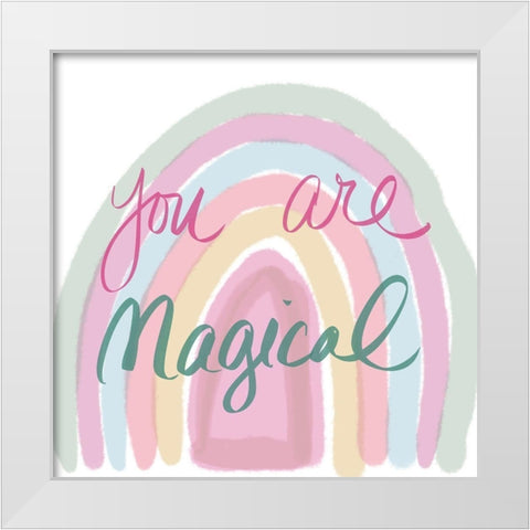 Magical Rainbow White Modern Wood Framed Art Print by Navas, Emily