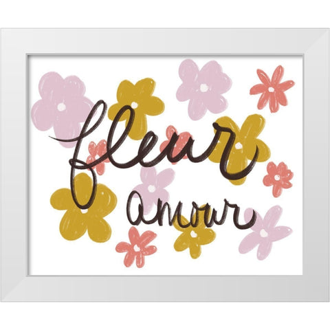 Fleur Amour White Modern Wood Framed Art Print by Navas, Emily