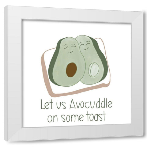 Avocuddle White Modern Wood Framed Art Print by Navas, Emily