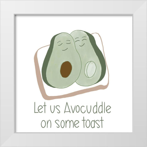Avocuddle White Modern Wood Framed Art Print by Navas, Emily