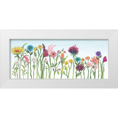 Swaying Blooms II White Modern Wood Framed Art Print by Medley, Elizabeth