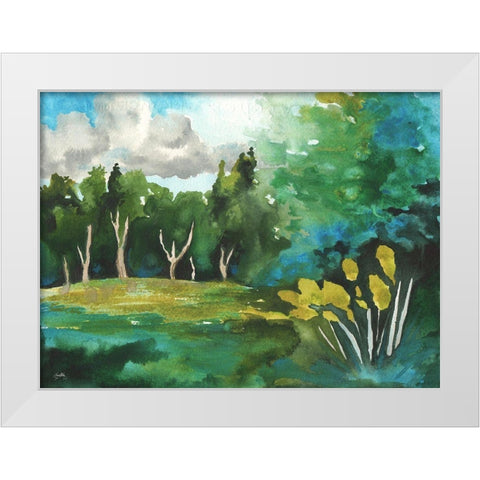 Small Village II White Modern Wood Framed Art Print by Medley, Elizabeth