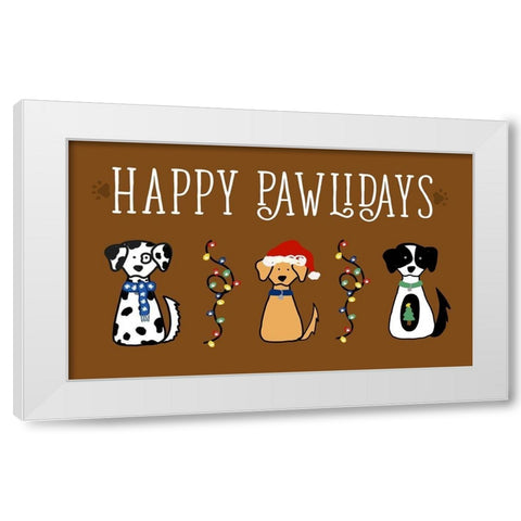 Christmas Dog Wishes White Modern Wood Framed Art Print by Torres, Melanie