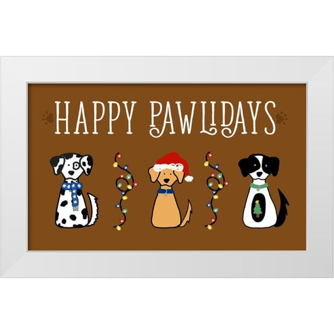 Christmas Dog Wishes White Modern Wood Framed Art Print by Torres, Melanie