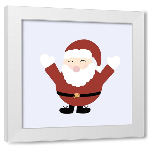 Jolly Santa White Modern Wood Framed Art Print by Torres, Melanie