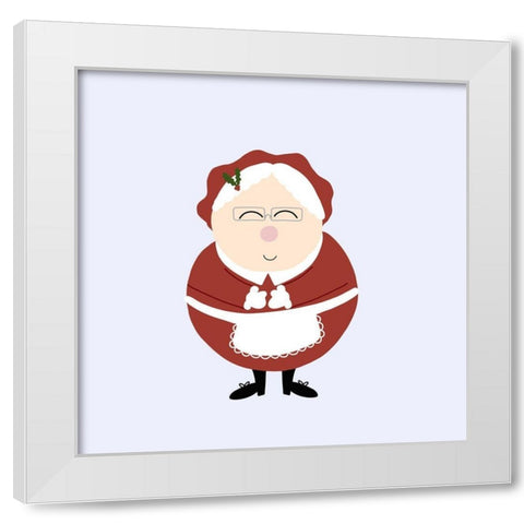 Jolly Mrs. Claus White Modern Wood Framed Art Print by Torres, Melanie