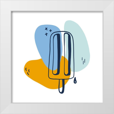 Watercolor Popsicle Sketch White Modern Wood Framed Art Print by Torres, Melanie