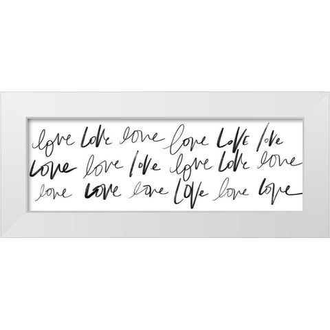 Love, Love, Love White Modern Wood Framed Art Print by SD Graphics Studio