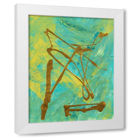 Melting Colors and Gold I White Modern Wood Framed Art Print by Ritter, Gina