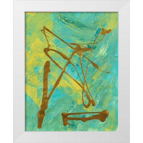 Melting Colors and Gold I White Modern Wood Framed Art Print by Ritter, Gina