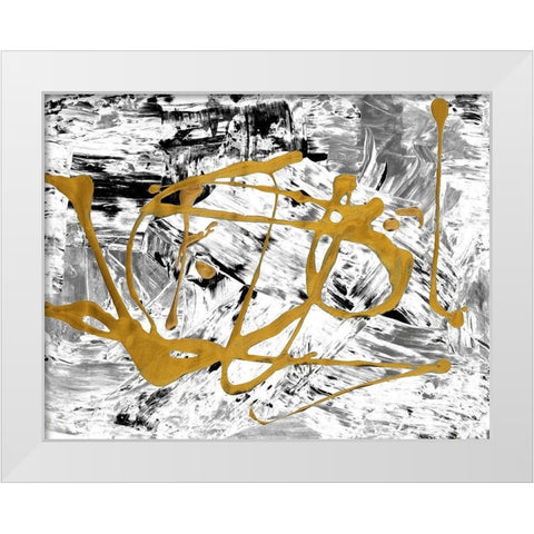 Melting Colors and Gold II White Modern Wood Framed Art Print by Ritter, Gina