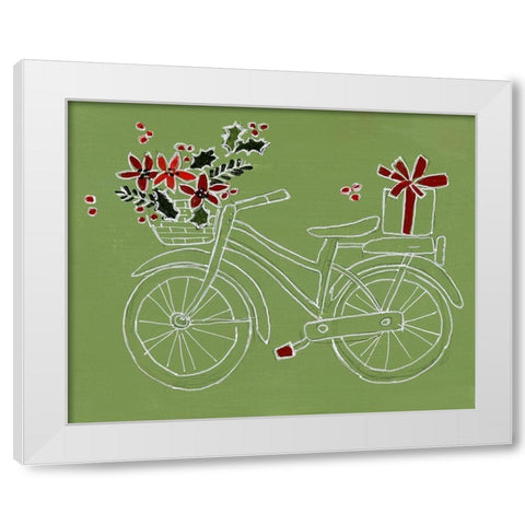 Modern Christmas Bicycle White Modern Wood Framed Art Print by Loreth, Lanie