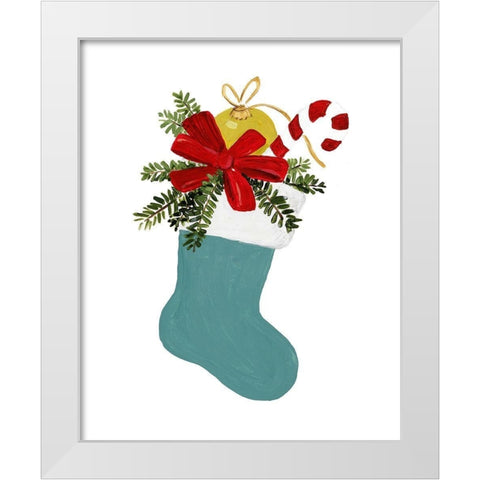 Modern Stocking White Modern Wood Framed Art Print by Loreth, Lanie