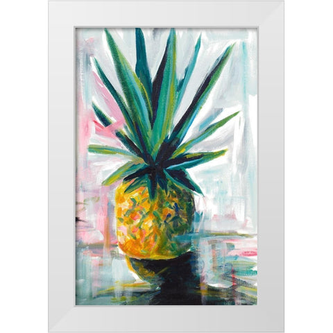 Pineapple White Modern Wood Framed Art Print by Beauchamp, Andy