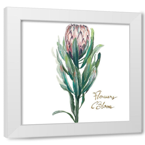 Protea II White Modern Wood Framed Art Print by Pinto, Patricia