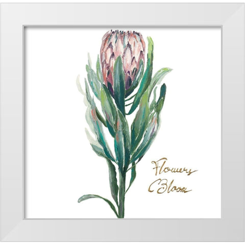 Protea II White Modern Wood Framed Art Print by Pinto, Patricia