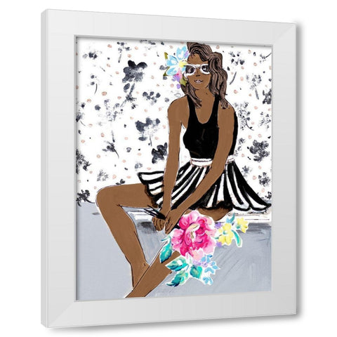 Pop Girl White Modern Wood Framed Art Print by Pinto, Patricia