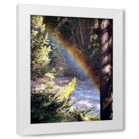 Stream and Rainbow Collide White Modern Wood Framed Art Print by Coppel, Anna