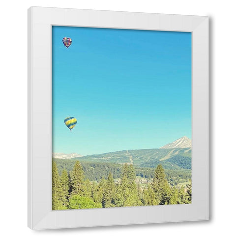 Hot Air Balloons White Modern Wood Framed Art Print by Coppel, Anna