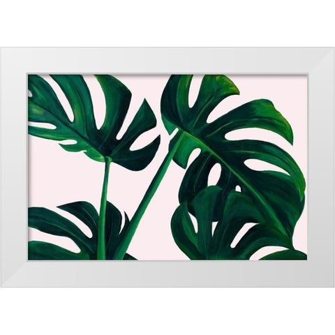 Monstera Palms White Modern Wood Framed Art Print by Goodrich, Chelsea