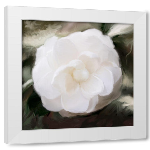 White Flower White Modern Wood Framed Art Print by Meneely, Dan