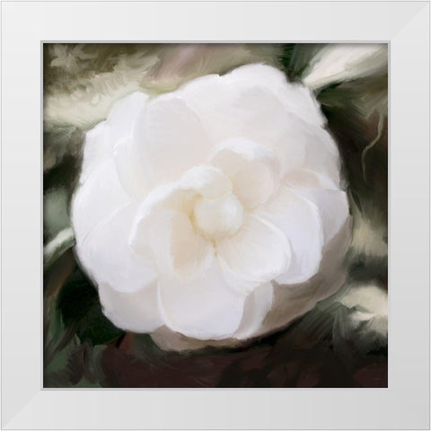 White Flower White Modern Wood Framed Art Print by Meneely, Dan