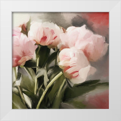 Floral Arrangement I White Modern Wood Framed Art Print by Meneely, Dan