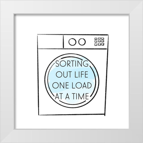 Laundry Time White Modern Wood Framed Art Print by Quach, Anna