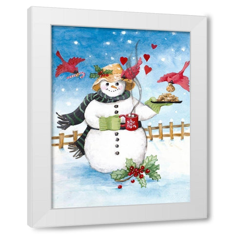 Festive Snowman I White Modern Wood Framed Art Print by Loreth, Lanie