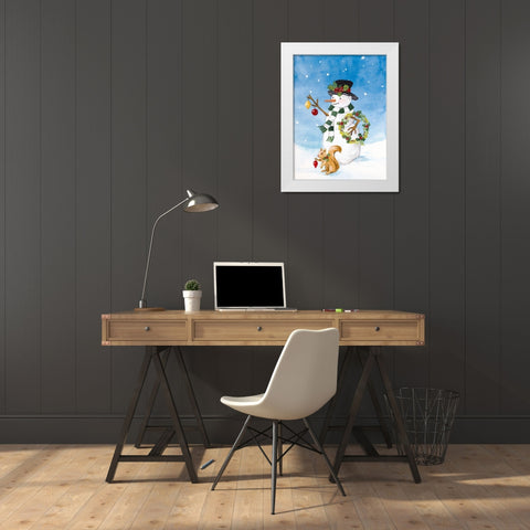 Festive Snowman II White Modern Wood Framed Art Print by Loreth, Lanie