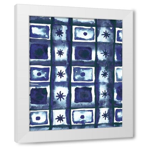 Shibori Box Pattern I White Modern Wood Framed Art Print by Medley, Elizabeth