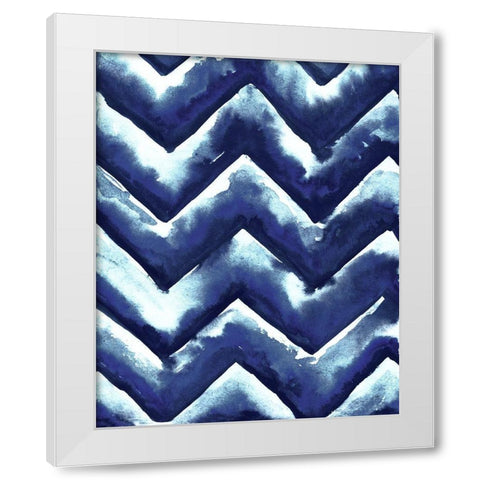 Shibori Zig Zag White Modern Wood Framed Art Print by Medley, Elizabeth