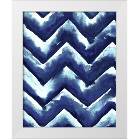 Shibori Zig Zag White Modern Wood Framed Art Print by Medley, Elizabeth