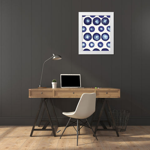 Shibori Dots White Modern Wood Framed Art Print by Medley, Elizabeth