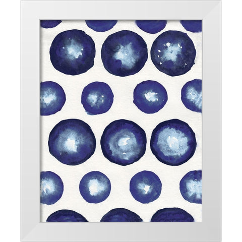 Shibori Dots White Modern Wood Framed Art Print by Medley, Elizabeth