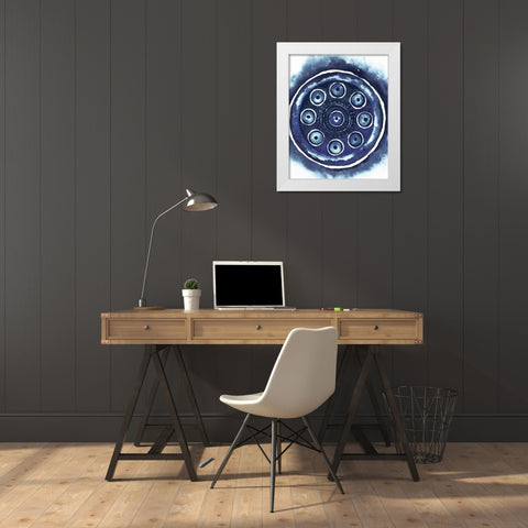 Shibori Circle I White Modern Wood Framed Art Print by Medley, Elizabeth