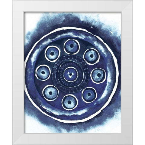 Shibori Circle I White Modern Wood Framed Art Print by Medley, Elizabeth