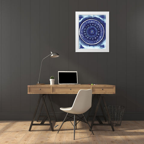 Shibori Circle II White Modern Wood Framed Art Print by Medley, Elizabeth