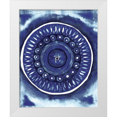 Shibori Circle II White Modern Wood Framed Art Print by Medley, Elizabeth