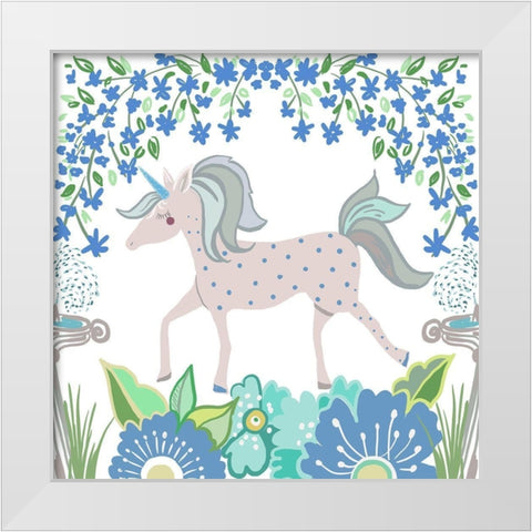 Unicorn Forest I White Modern Wood Framed Art Print by Del Sol, Ani
