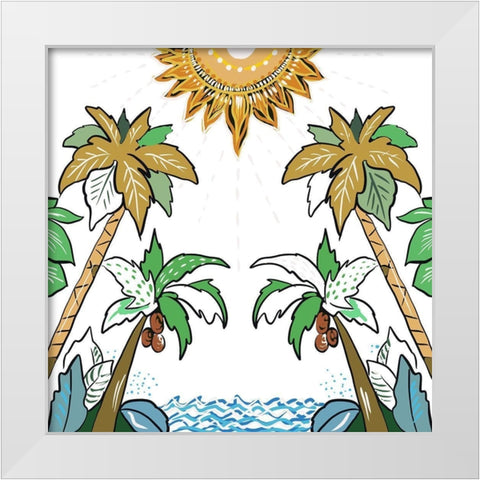 The Coastal Tropics White Modern Wood Framed Art Print by Del Sol, Ani