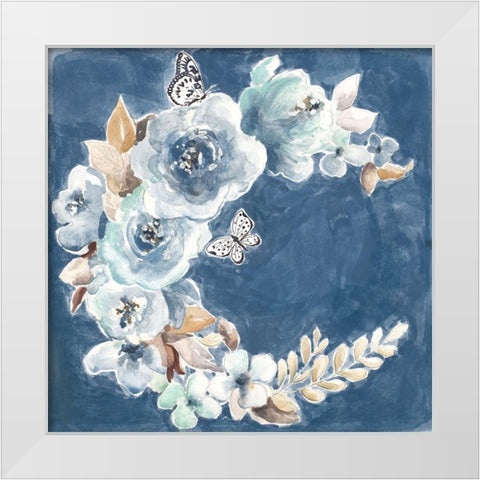 Wild Beauty Wreath White Modern Wood Framed Art Print by Pinto, Patricia