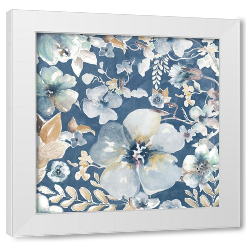 Indigo Beauty II White Modern Wood Framed Art Print by Pinto, Patricia