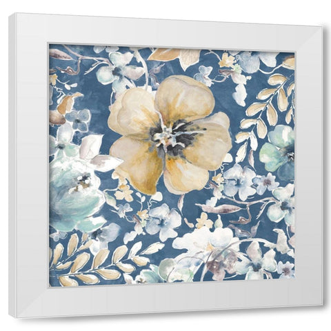 Indigo Beauty III White Modern Wood Framed Art Print by Pinto, Patricia