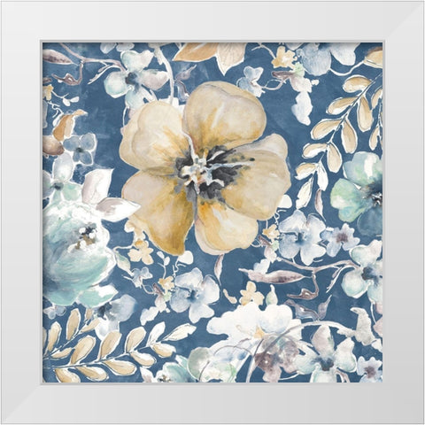 Indigo Beauty III White Modern Wood Framed Art Print by Pinto, Patricia