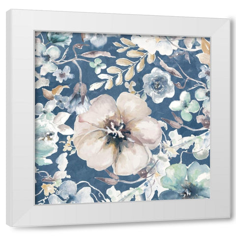 Indigo Beauty IV White Modern Wood Framed Art Print by Pinto, Patricia